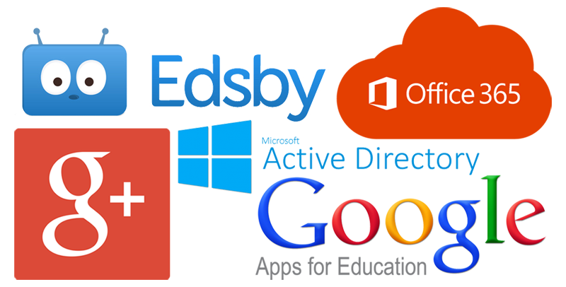 Image showing the logos of the various companies and protocols used to sign in to Edsby