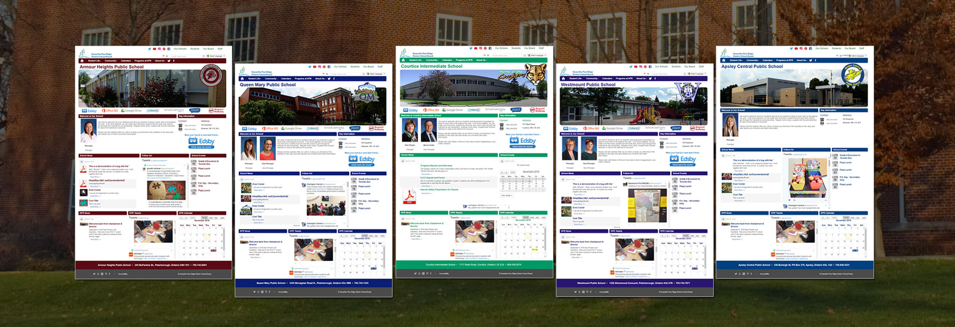 Image showing several web pages to highlight design consistency in Websby